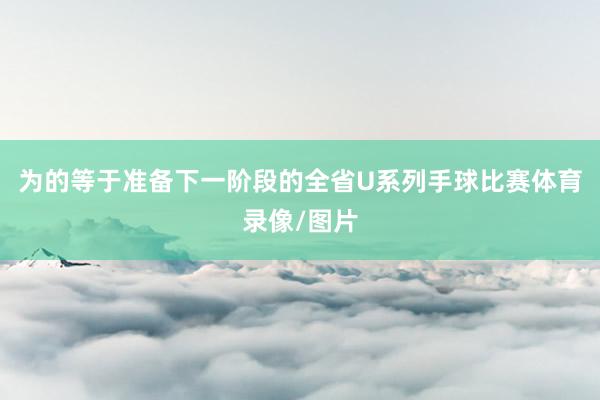 为的等于准备下一阶段的全省U系列手球比赛体育录像/图片