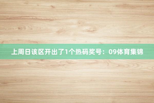 上周日该区开出了1个热码奖号：09体育集锦