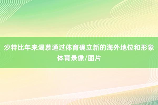 沙特比年来渴慕通过体育确立新的海外地位和形象体育录像/图片