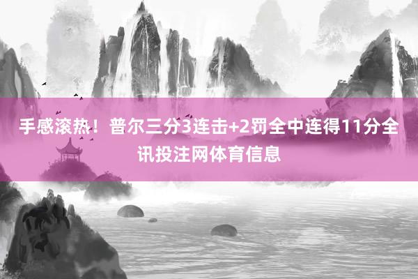 手感滚热！普尔三分3连击+2罚全中连得11分全讯投注网体育信息