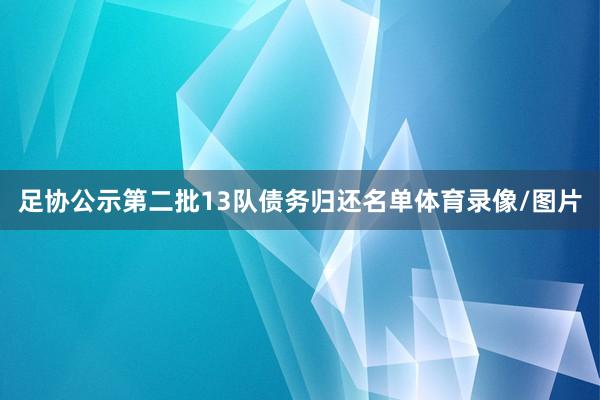 足协公示第二批13队债务归还名单体育录像/图片