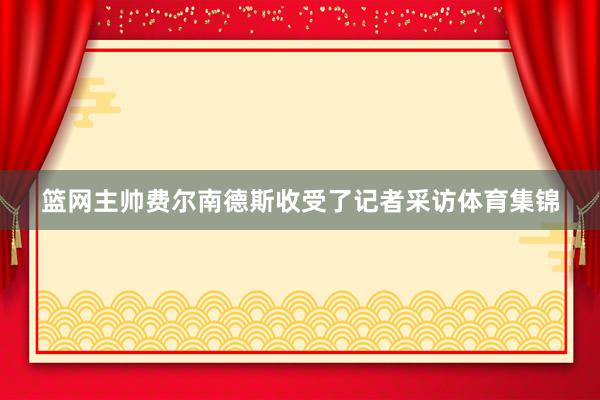 篮网主帅费尔南德斯收受了记者采访体育集锦