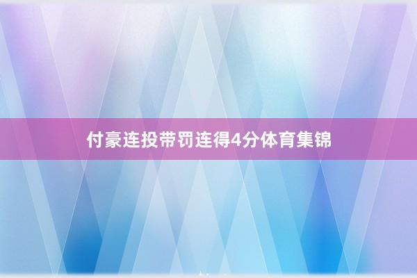 付豪连投带罚连得4分体育集锦