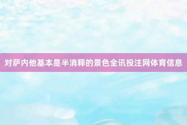 对萨内他基本是半消释的景色全讯投注网体育信息